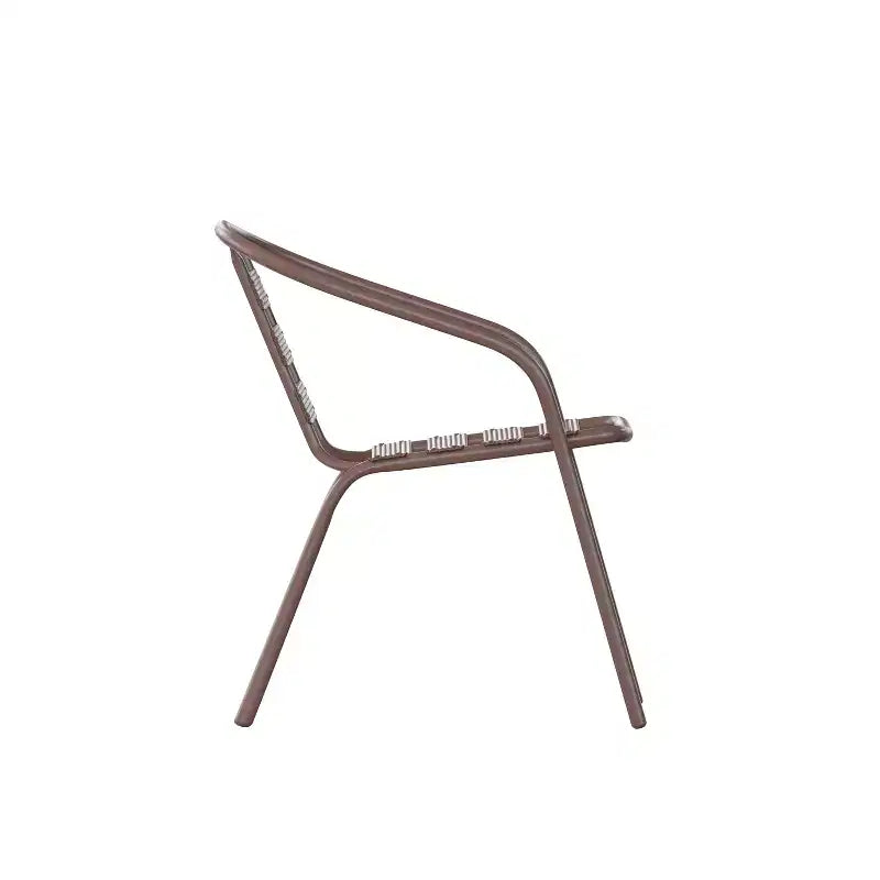 Flash Furniture Lila 31.5'' Square Aluminum Indoor-Outdoor Table Set with 4 Slat Back Chairs