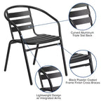 Flash Furniture Lila 31.5'' Square Aluminum Indoor-Outdoor Table Set with 4 Slat Back Chairs