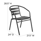 Flash Furniture Lila 31.5'' Square Aluminum Indoor-Outdoor Table Set with 4 Slat Back Chairs