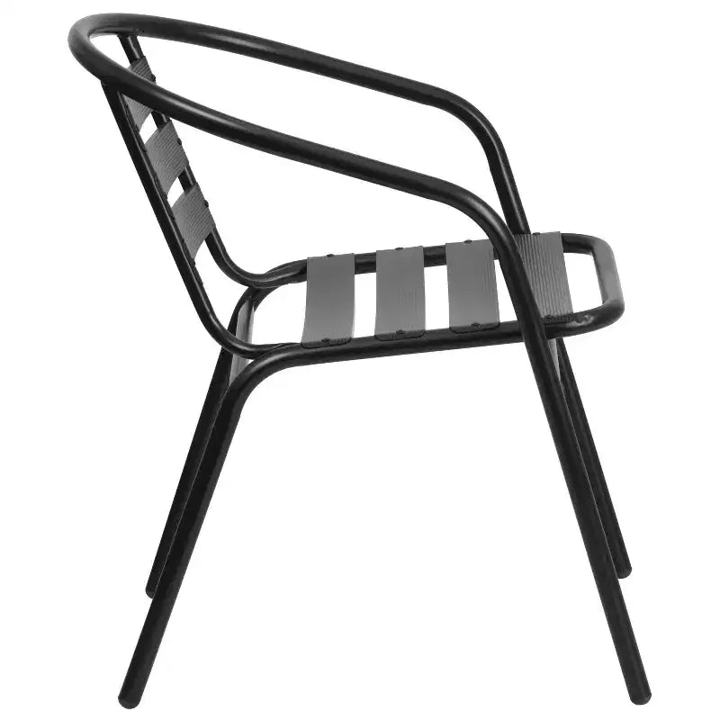 Flash Furniture Lila 31.5'' Square Aluminum Indoor-Outdoor Table Set with 4 Slat Back Chairs