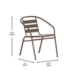 Flash Furniture Lila 31.5'' Square Aluminum Indoor-Outdoor Table Set with 4 Slat Back Chairs