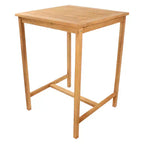 Sunnydaze 3-Piece Teak Wood Outdoor Bar Set - Brown