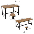 Sunnydaze European Chestnut 3-Piece Indoor/Outdoor Patio Dining Set with Powder-Coated Steel Frame