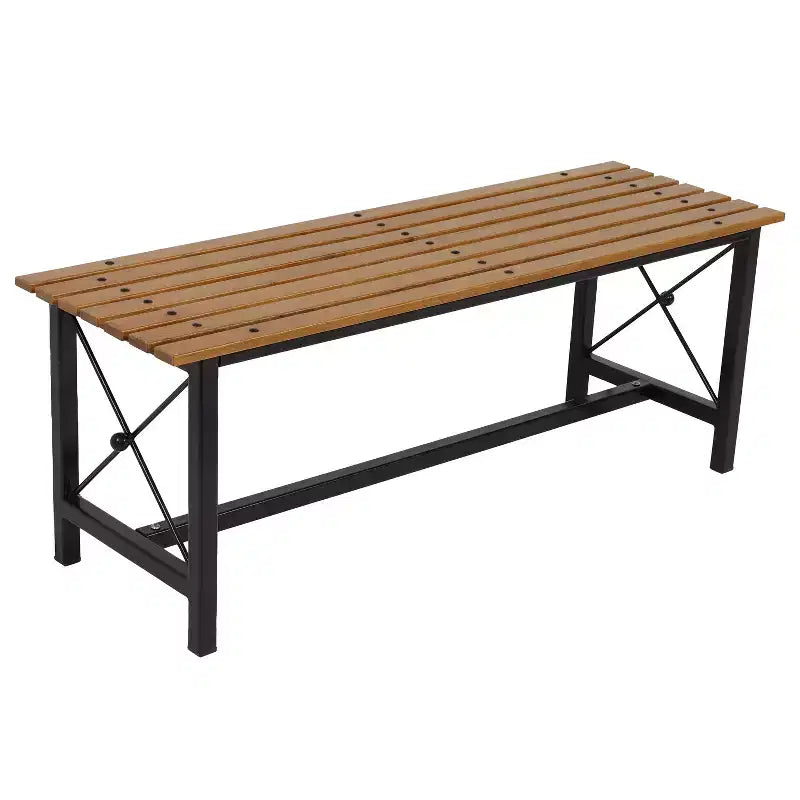 Sunnydaze European Chestnut 3-Piece Indoor/Outdoor Patio Dining Set with Powder-Coated Steel Frame