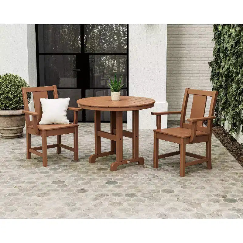 POLYWOOD 3pc Prairie Farmhouse Outdoor Patio Dining Set