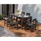 POLYWOOD 7pc Modern Studio Plaza Chairs and Parsons Table Outdoor Patio Dining Set