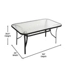 Flash Furniture Brazos 7 Piece Commercial Grade Patio Dining Set with Tempered Glass Patio Table and 6 Chairs with Flex Comfort Material Seats and Backs