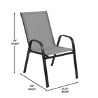 Flash Furniture Brazos 7 Piece Commercial Grade Patio Dining Set with Tempered Glass Patio Table and 6 Chairs with Flex Comfort Material Seats and Backs
