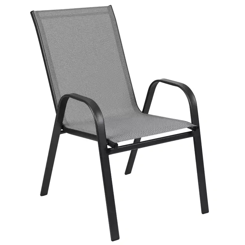Flash Furniture Brazos 7 Piece Commercial Grade Patio Dining Set with Tempered Glass Patio Table and 6 Chairs with Flex Comfort Material Seats and Backs
