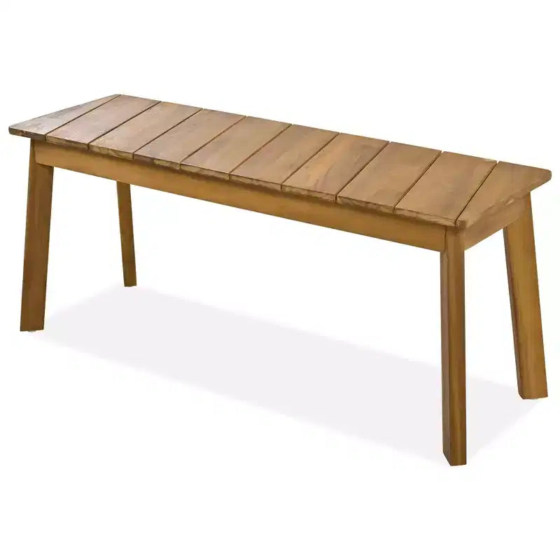 3pc Outdoor Patio Acacia Wood Table Bench Dining Set, Picnic Beer Table With 2 Benches 4A, Natural -ModernLuxe