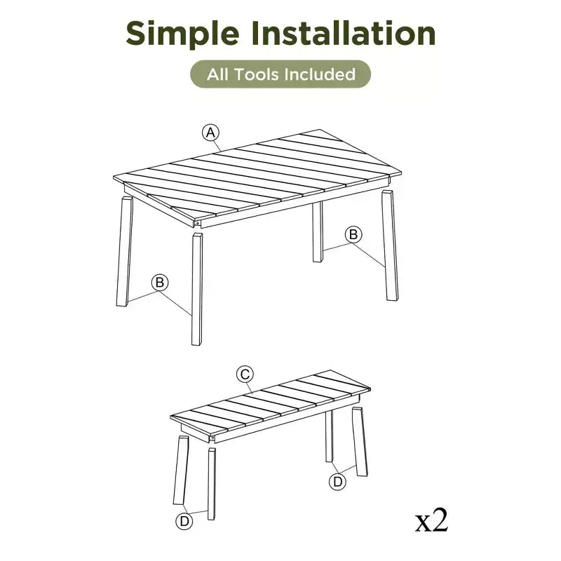 3pc Outdoor Patio Acacia Wood Table Bench Dining Set, Picnic Beer Table With 2 Benches 4A, Natural -ModernLuxe