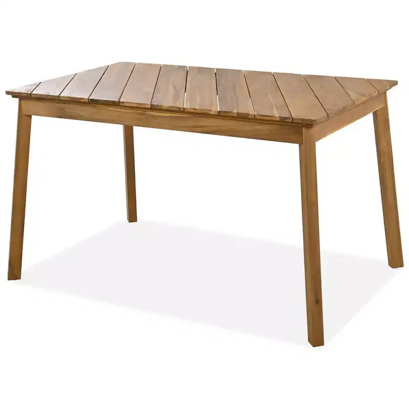 3pc Outdoor Patio Acacia Wood Table Bench Dining Set, Picnic Beer Table With 2 Benches 4A, Natural -ModernLuxe