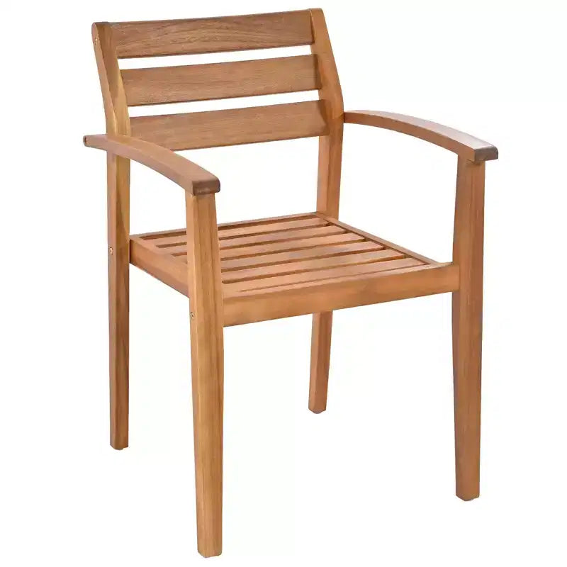 7-Piece Acacia Wood Outdoor Dining Set with Removable Cushions, Patio Furniture Set with Ergonomic Chairs and Bench For 7-8 Person 4W - ModernLuxe