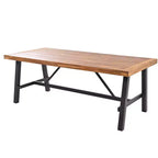 7-Piece Acacia Wood Outdoor Dining Set with Removable Cushions, Patio Furniture Set with Ergonomic Chairs and Bench For 7-8 Person 4W - ModernLuxe