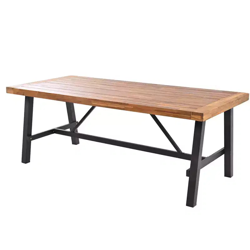 7-Piece Acacia Wood Outdoor Dining Set with Removable Cushions, Patio Furniture Set with Ergonomic Chairs and Bench For 7-8 Person 4W - ModernLuxe