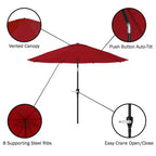 Alaterre Furniture 6pc Outdoor Patio Dining Set, Weston Table with 10' Auto Tilt Umbrella