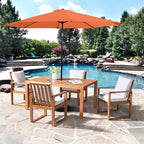Alaterre Furniture 6pc Outdoor Patio Dining Set, Weston Table with 10' Auto Tilt Umbrella