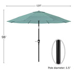 Alaterre Furniture 6pc Outdoor Patio Dining Set, Weston Table with 10' Auto Tilt Umbrella