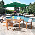 Alaterre Furniture 6pc Outdoor Patio Dining Set, Weston Table with 10' Auto Tilt Umbrella