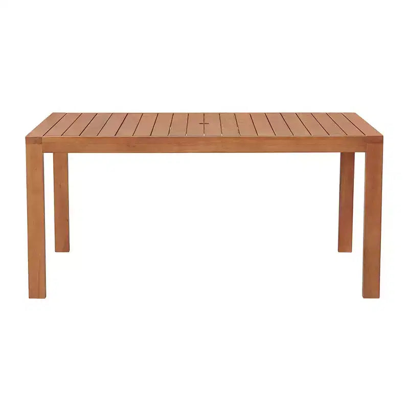 Alaterre Furniture 6pc Outdoor Patio Dining Set, Weston Table with 10' Auto Tilt Umbrella