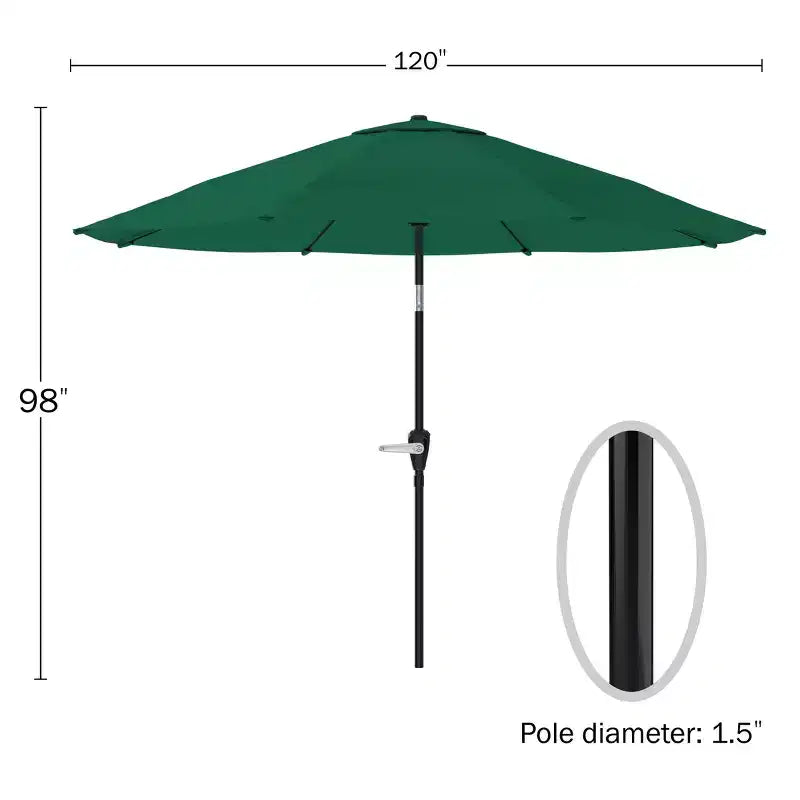 Alaterre Furniture 6pc Outdoor Patio Dining Set, Weston Table with 10' Auto Tilt Umbrella