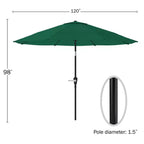 Alaterre Furniture 6pc Outdoor Patio Dining Set, Weston Table with 10' Auto Tilt Umbrella