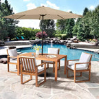 Alaterre Furniture 6pc Outdoor Patio Dining Set, Weston Table with 10' Auto Tilt Umbrella