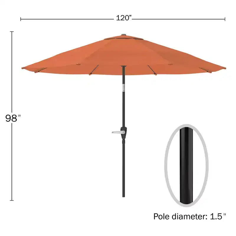Alaterre Furniture 6pc Outdoor Patio Dining Set, Weston Table with 10' Auto Tilt Umbrella