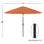 Alaterre Furniture 6pc Outdoor Patio Dining Set, Weston Table with 10' Auto Tilt Umbrella