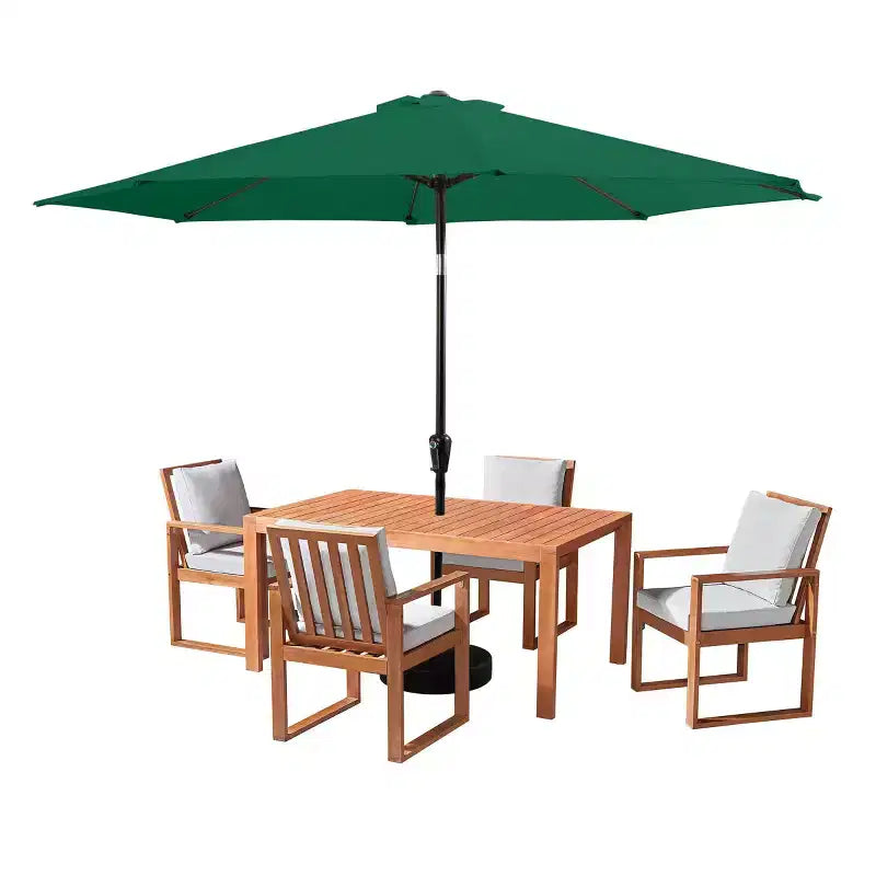 Alaterre Furniture 6-teiliges Outdoor-Terrassen-Ess-Set, Weston-Tisch mit 10' Auto-Tilt-Sonnenschirm
