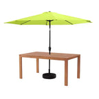 Alaterre Furniture 8pc Outdoor Patio Dining Set, Weston Table with 10' Auto Tilt Umbrella
