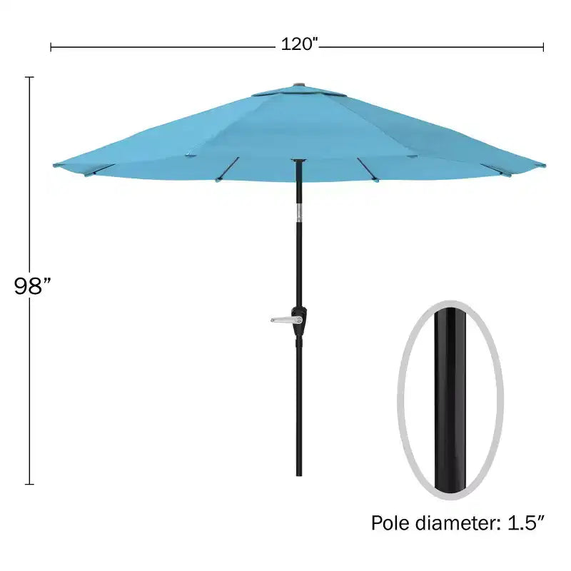 Alaterre Furniture 8pc Outdoor Patio Dining Set, Weston Table with 10' Auto Tilt Umbrella