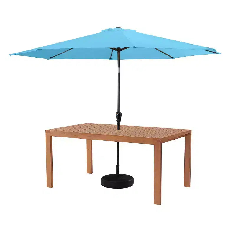 Alaterre Furniture 8pc Outdoor Patio Dining Set, Weston Table with 10' Auto Tilt Umbrella