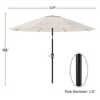 Alaterre Furniture 8pc Outdoor Patio Dining Set, Weston Table with 10' Auto Tilt Umbrella