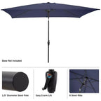 Alaterre Furniture 8pc Outdoor Patio Dining Set, Weston Table with 10' Rectangular Umbrella