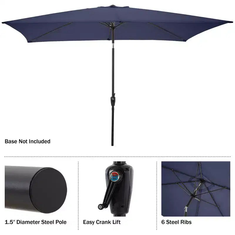 Alaterre Furniture 8pc Outdoor Patio Dining Set, Weston Table with 10' Rectangular Umbrella