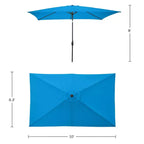 Alaterre Furniture 8pc Outdoor Patio Dining Set, Weston Table with 10' Rectangular Umbrella