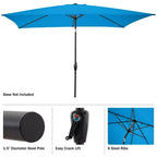 Alaterre Furniture 8pc Outdoor Patio Dining Set, Weston Table with 10' Rectangular Umbrella