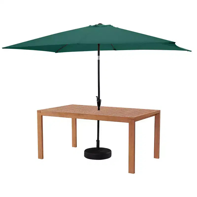 Alaterre Furniture 8pc Outdoor Patio Dining Set, Weston Table with 10' Rectangular Umbrella