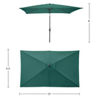 Alaterre Furniture 8pc Outdoor Patio Dining Set, Weston Table with 10' Rectangular Umbrella