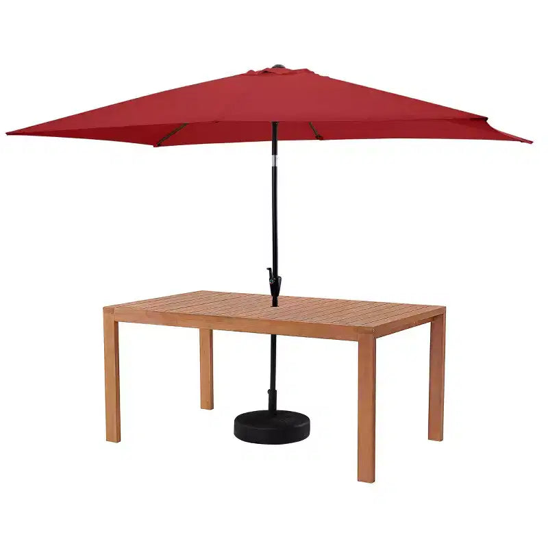 Alaterre Furniture 8pc Outdoor Patio Dining Set, Weston Table with 10' Rectangular Umbrella