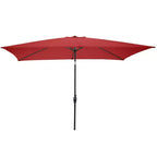 Alaterre Furniture 8pc Outdoor Patio Dining Set, Weston Table with 10' Rectangular Umbrella