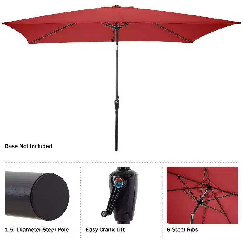 Alaterre Furniture 8pc Outdoor Patio Dining Set, Weston Table with 10' Rectangular Umbrella