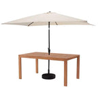 Alaterre Furniture 8pc Outdoor Patio Dining Set, Weston Table with 10' Rectangular Umbrella