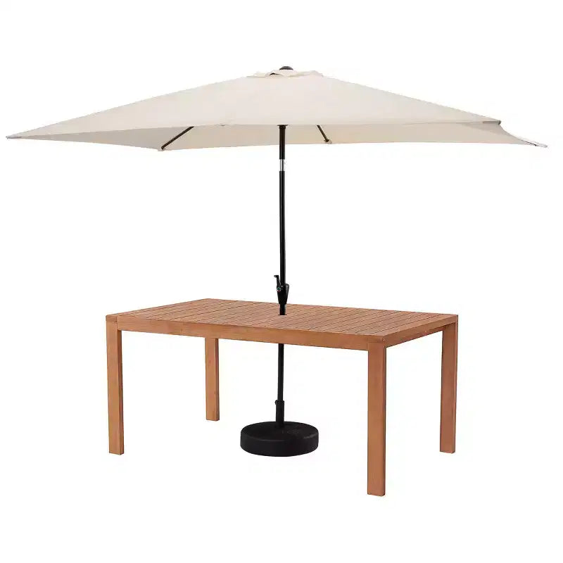Alaterre Furniture 8pc Outdoor Patio Dining Set, Weston Table with 10' Rectangular Umbrella