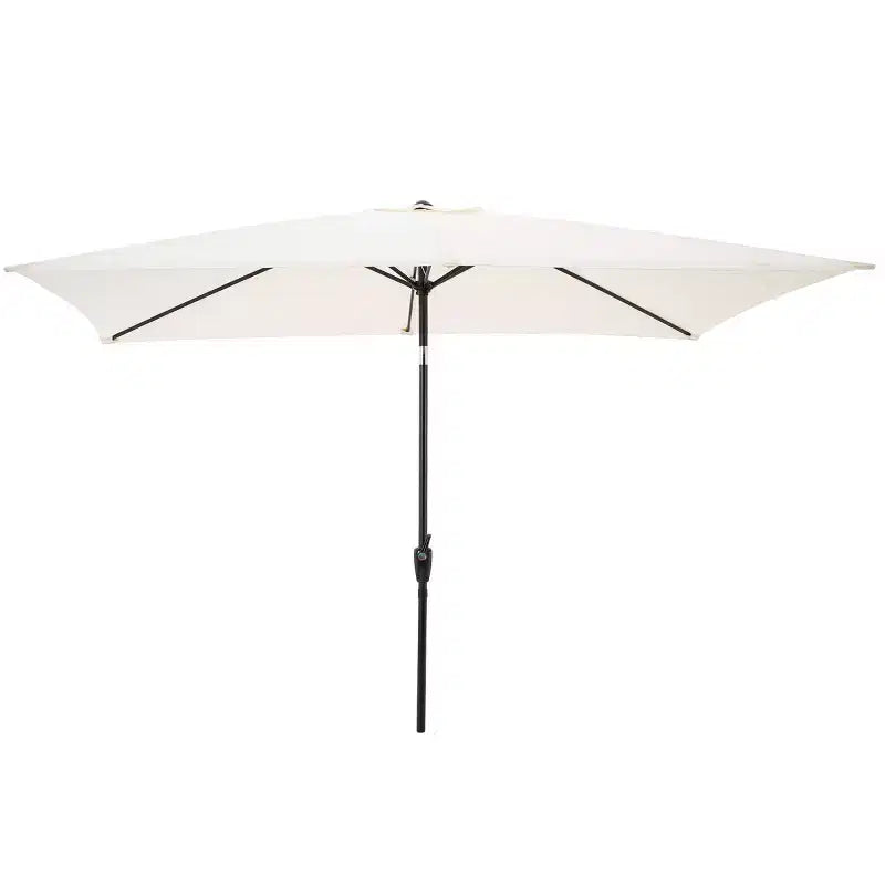 Alaterre Furniture 8pc Outdoor Patio Dining Set, Weston Table with 10' Rectangular Umbrella