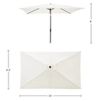 Alaterre Furniture 8pc Outdoor Patio Dining Set, Weston Table with 10' Rectangular Umbrella