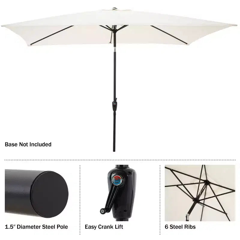 Alaterre Furniture 8pc Outdoor Patio Dining Set, Weston Table with 10' Rectangular Umbrella