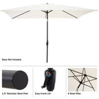 Alaterre Furniture 8pc Outdoor Patio Dining Set, Weston Table with 10' Rectangular Umbrella