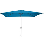 Alaterre Furniture 8pc Outdoor Patio Dining Set, Weston Table with 10' Rectangular Umbrella